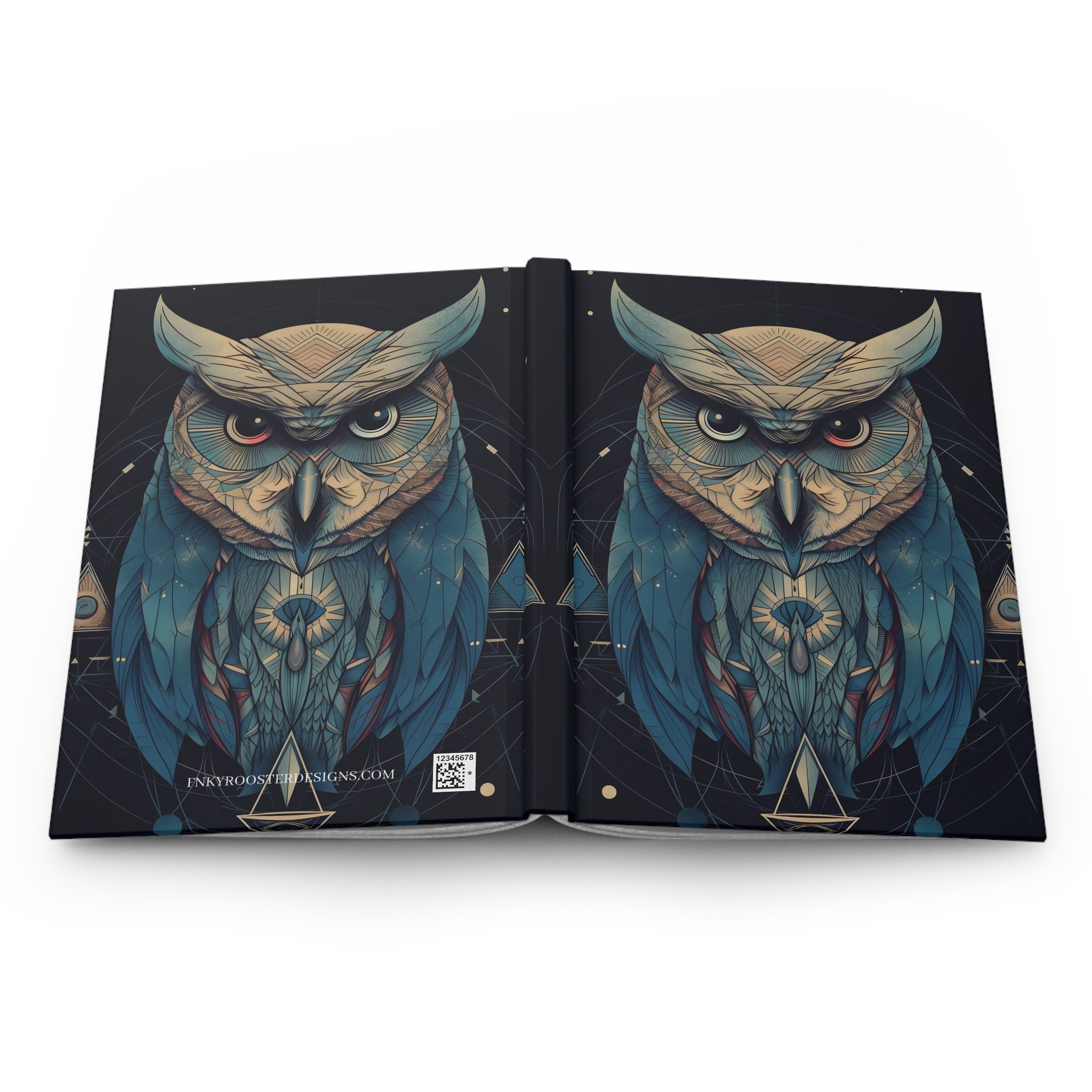OWL Hardcover Journal Sacred Geometric (Back to School / Gratitude / Manifesting Journal) - FNKY ROOSTER DESIGNS