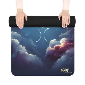Pisces Zodiac Yoga Mat - 3mm Comfort Foam, Anti - Slip, Astrological Art with Microfiber Suede Top - FNKY ROOSTER DESIGNS