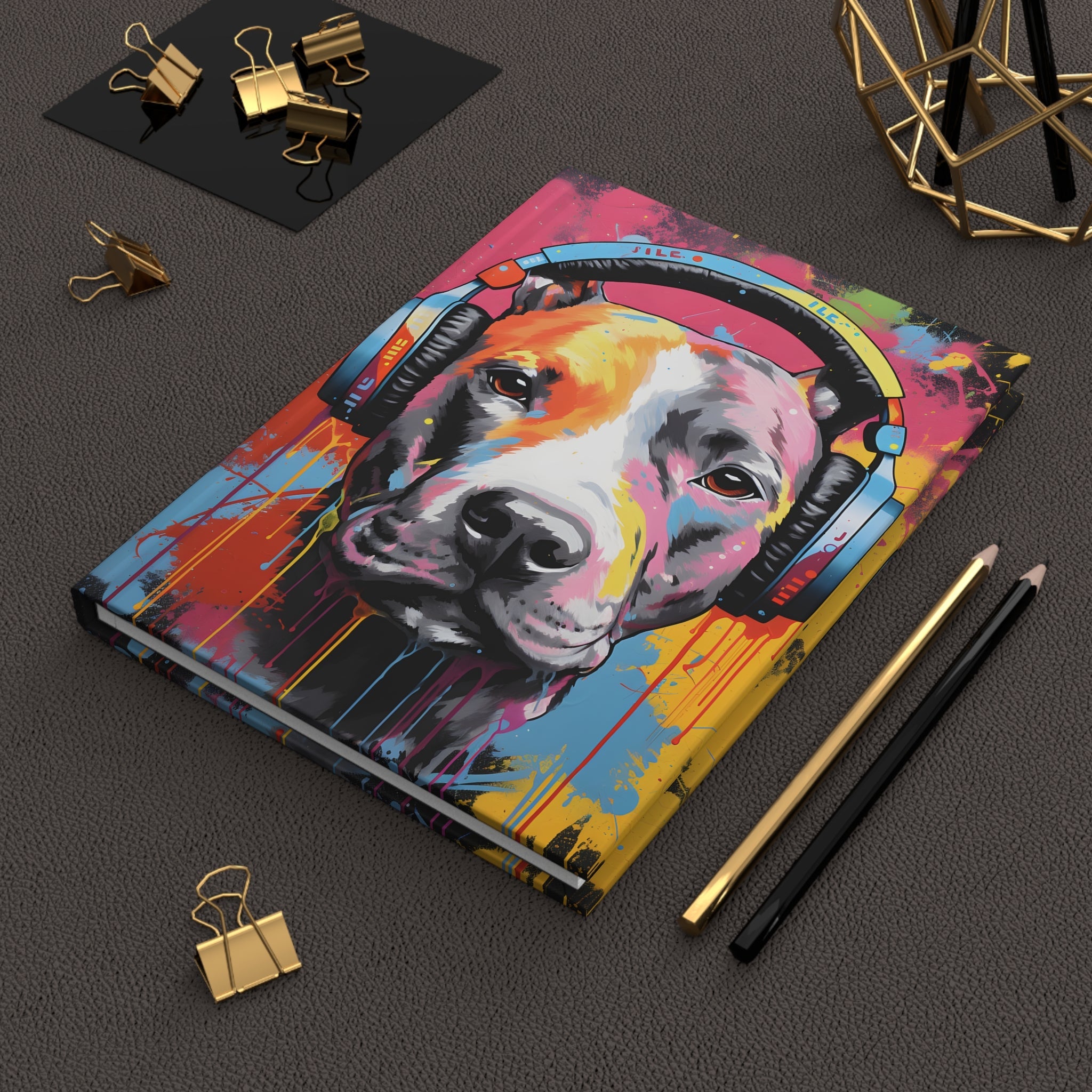 Pit Bull Hardcover Journal (Back to School / Gratitude / Manifesting Journal) - FNKY ROOSTER DESIGNS