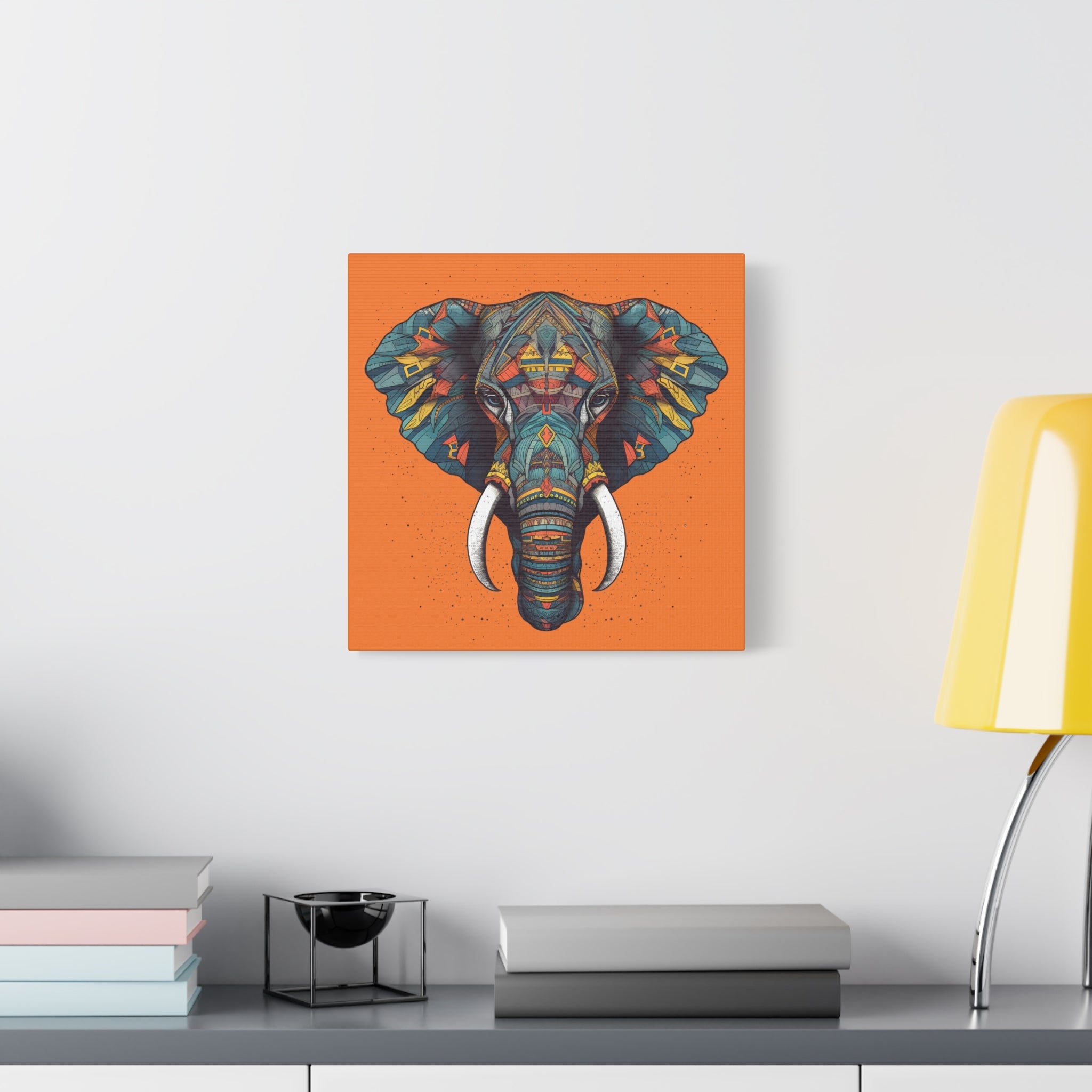 Premium 1.25" Canvas Tribal Elephant Canvas Wall Art Print Home Decor, Edgy Art, Art of Africa - FNKY ROOSTER DESIGNS