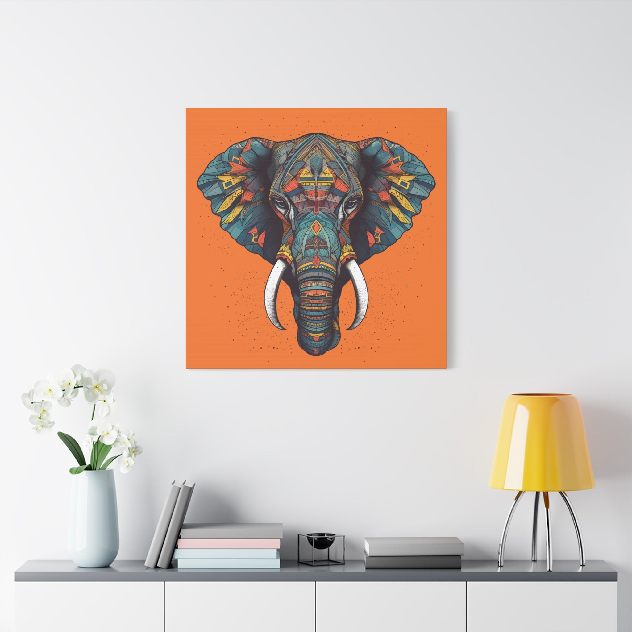 Premium 1.25" Canvas Tribal Elephant Canvas Wall Art Print Home Decor, Edgy Art, Art of Africa - FNKY ROOSTER DESIGNS