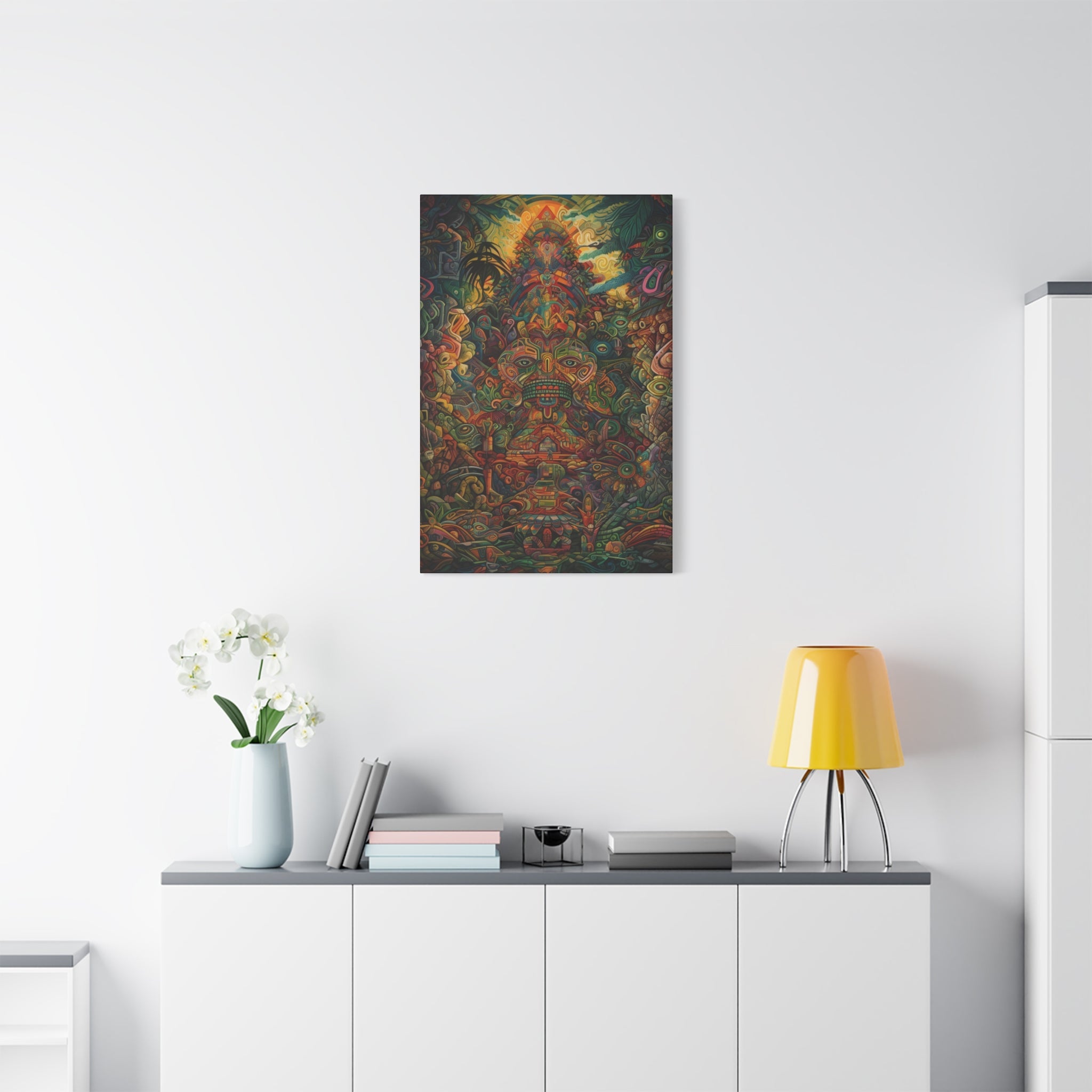 Premium Ayahuasca Plant Medicine Peruvian Art Inspired Sacred Vision Canvas Print - Spiritual Wall Art Canvas Stretched, 1.25'' - FNKY ROOSTER DESIGNS