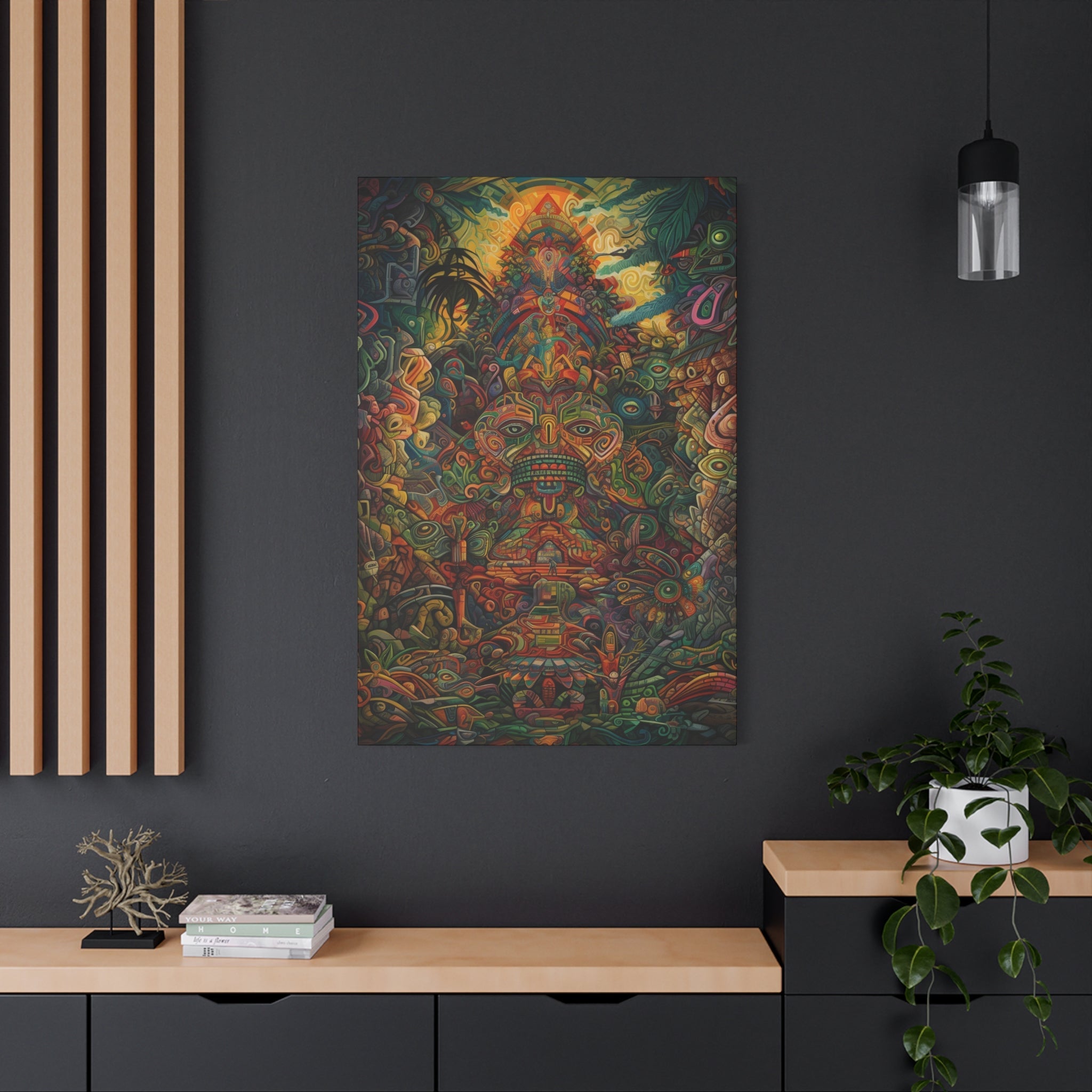 Premium Ayahuasca Plant Medicine Peruvian Art Inspired Sacred Vision Canvas Print - Spiritual Wall Art Canvas Stretched, 1.25'' - FNKY ROOSTER DESIGNS