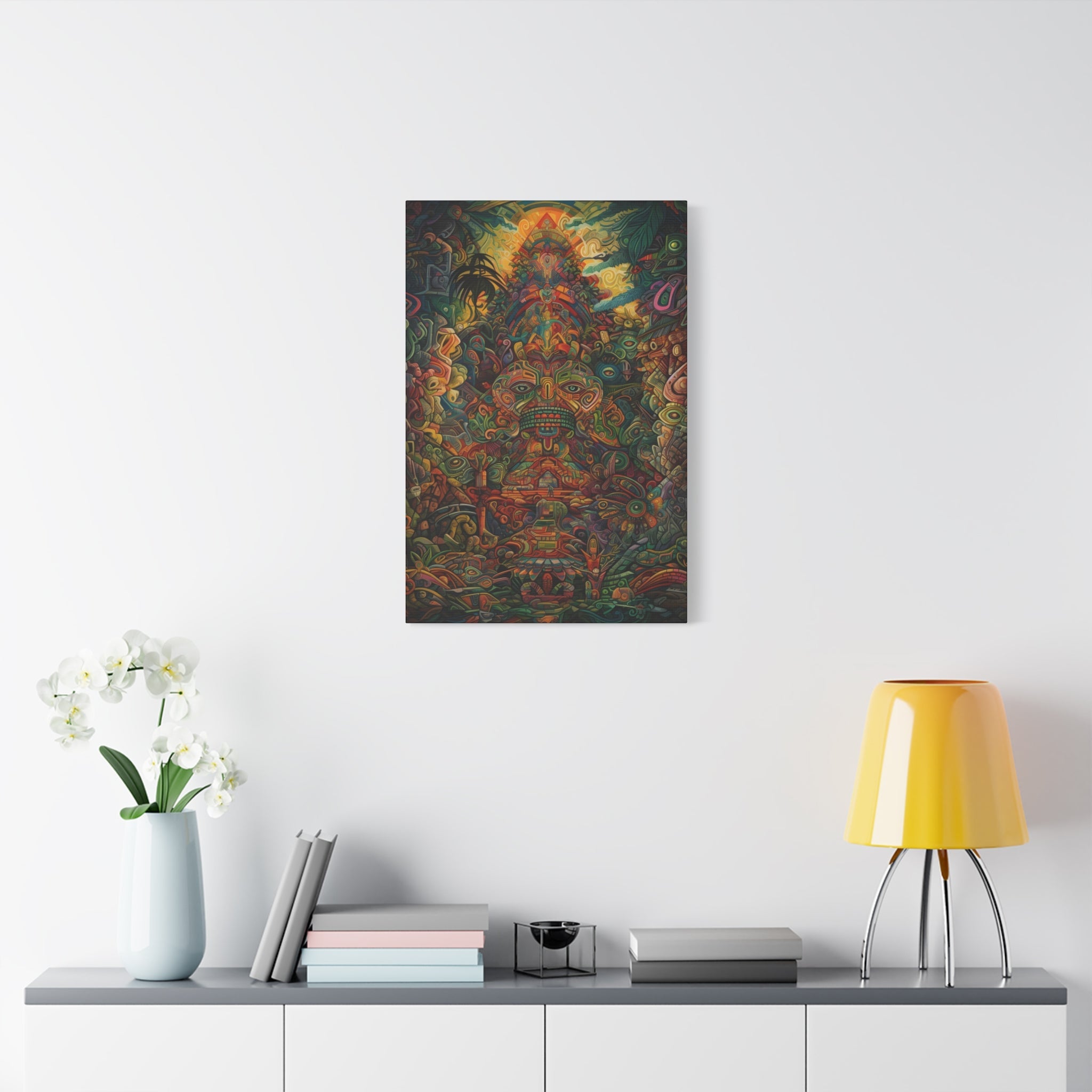 Premium Ayahuasca Plant Medicine Peruvian Art Inspired Sacred Vision Canvas Print - Spiritual Wall Art Canvas Stretched, 1.25'' - FNKY ROOSTER DESIGNS