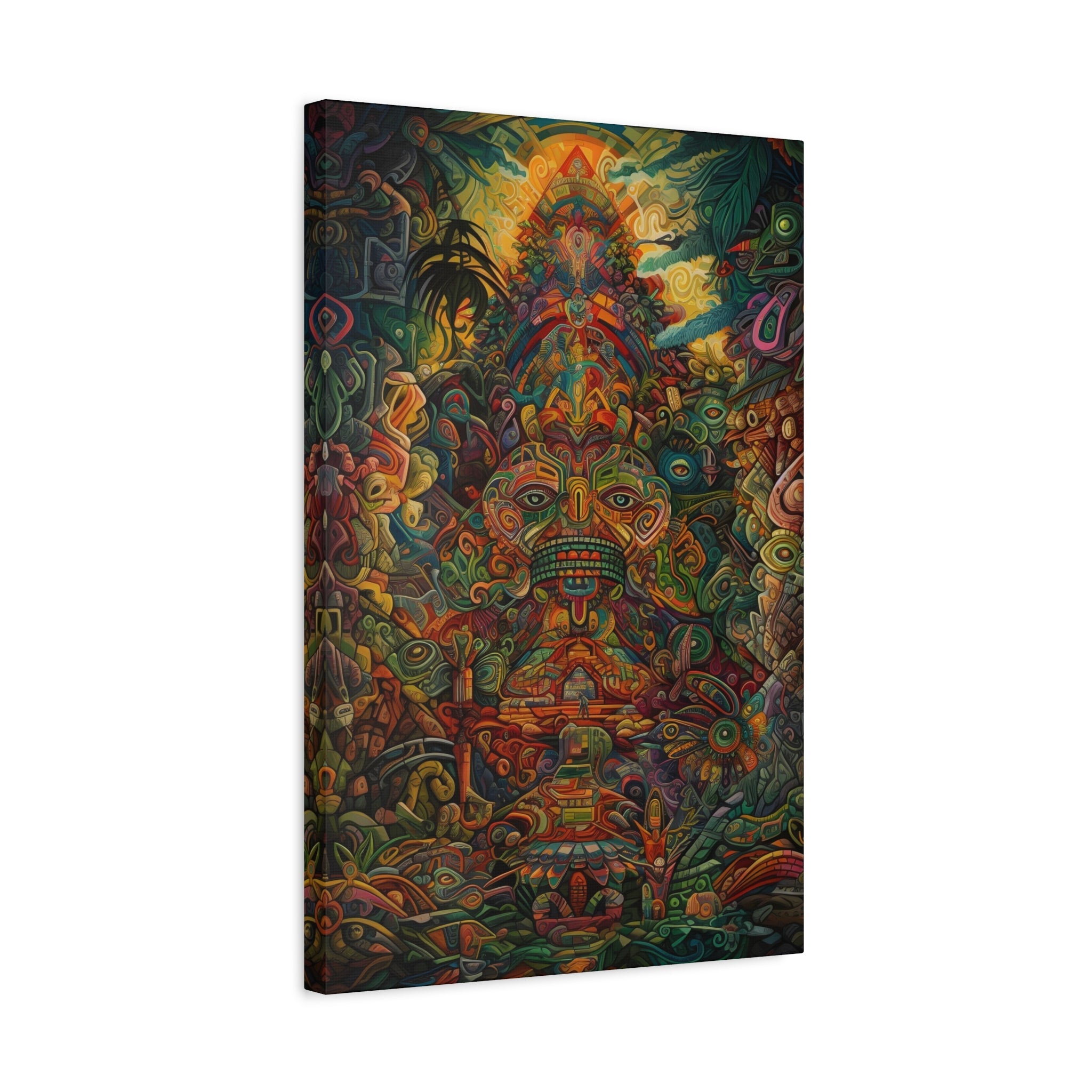 Premium Ayahuasca Plant Medicine Peruvian Art Inspired Sacred Vision Canvas Print - Spiritual Wall Art Canvas Stretched, 1.25'' - FNKY ROOSTER DESIGNS