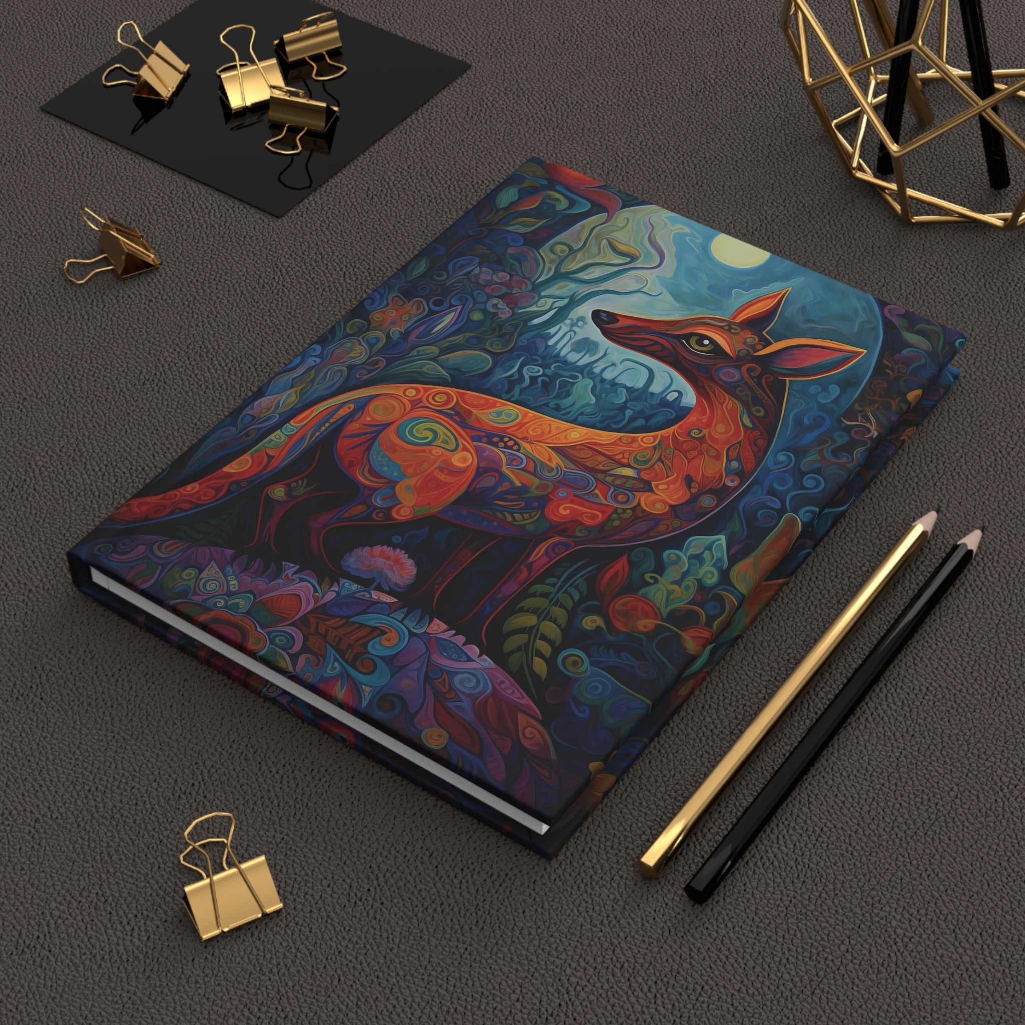 Psychedelic Fox Hardcover Journal - FNKY ROOSTER DESIGNS