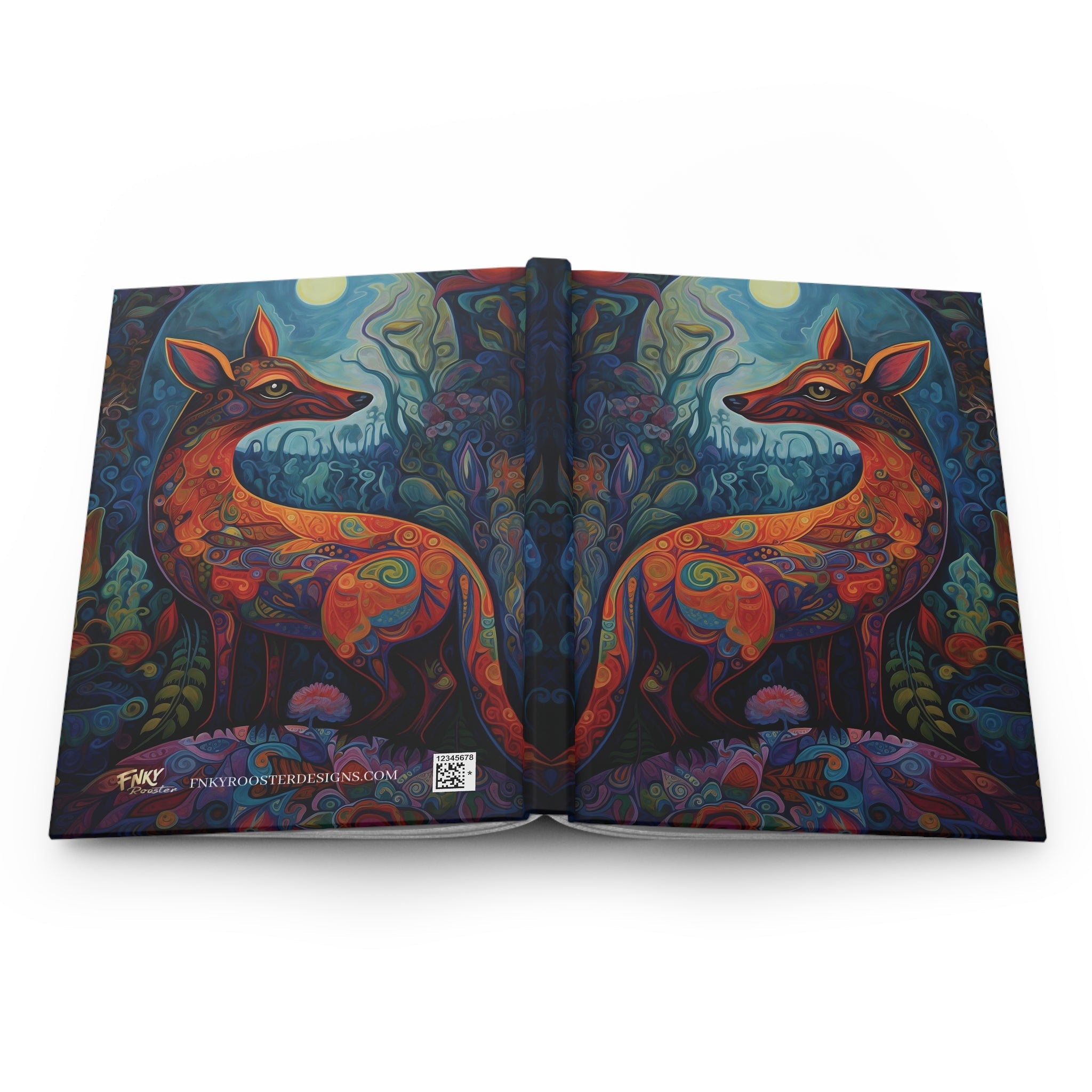 Psychedelic Fox Hardcover Journal - FNKY ROOSTER DESIGNS