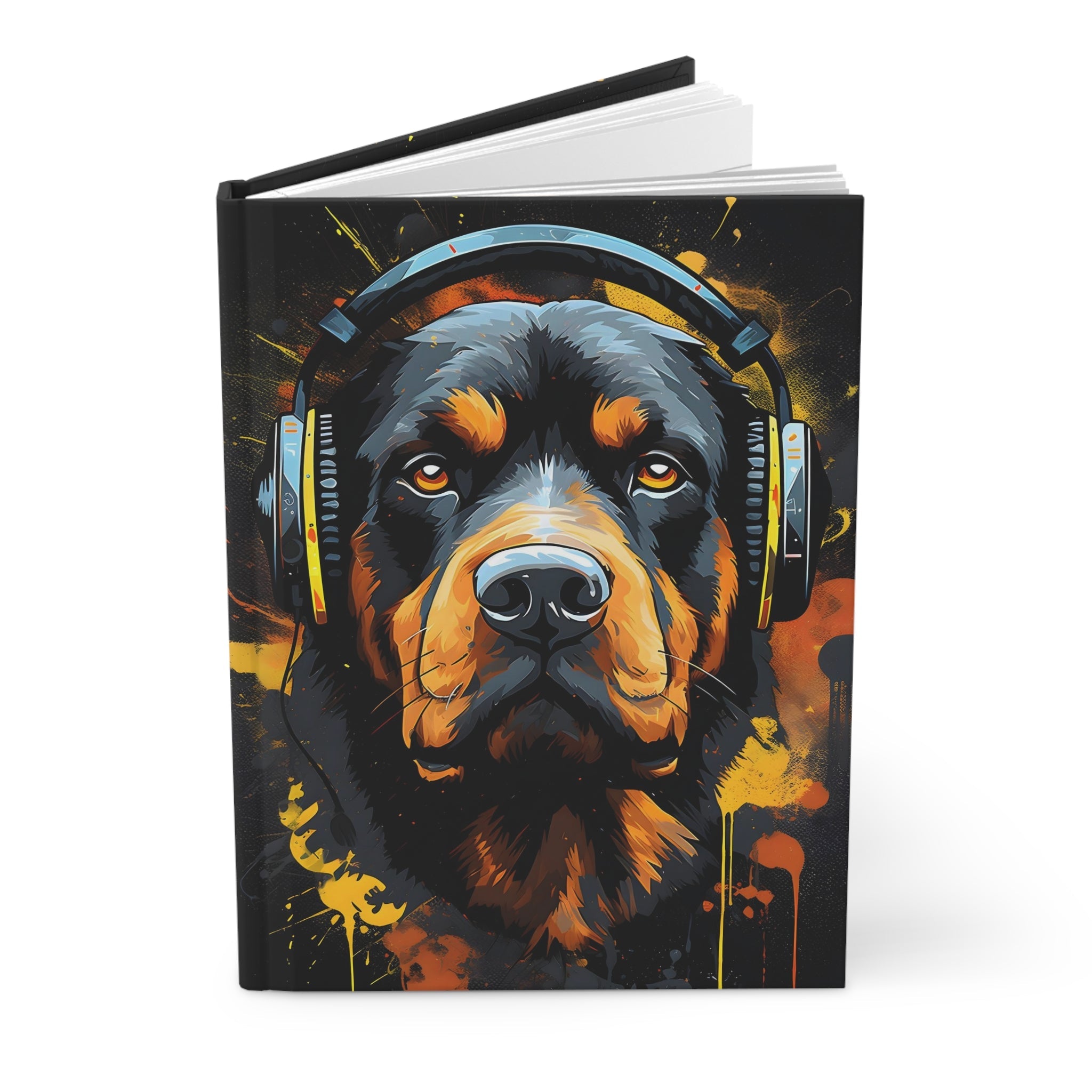 Rottweiler Rumble Street Art Hardcover Journal Great gift for Dog lovers (Gratitude / Manifesting / Affirmation) - FNKY ROOSTER DESIGNS