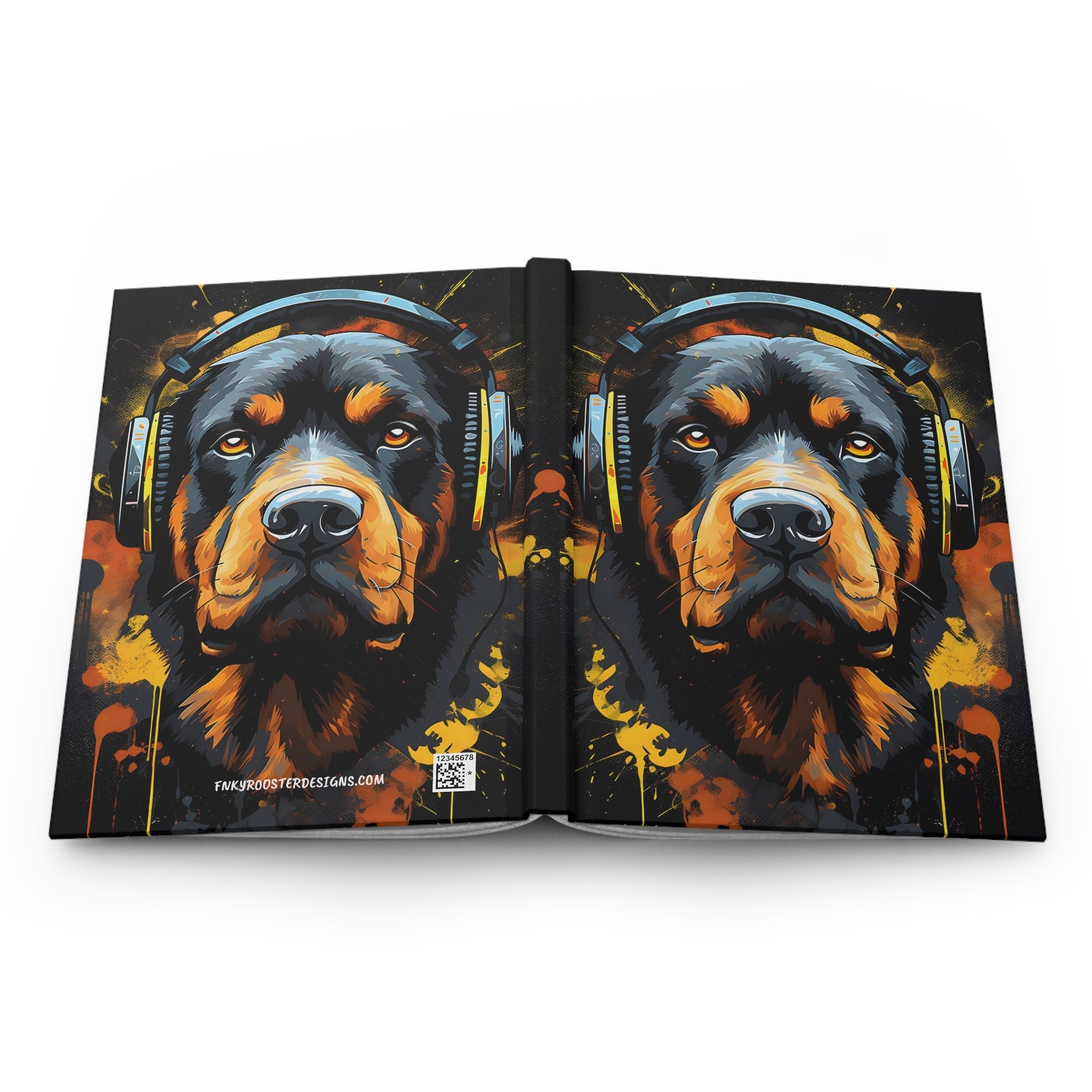 Rottweiler Rumble Street Art Hardcover Journal Great gift for Dog lovers (Gratitude / Manifesting / Affirmation) - FNKY ROOSTER DESIGNS