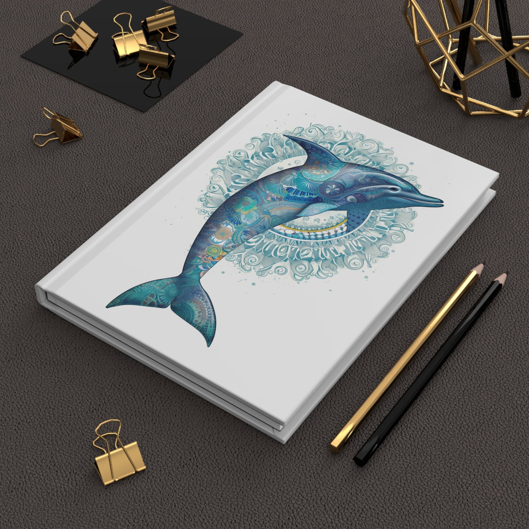 Sacred Dolphin Hardcover Journal (Back to School / Gratitude / Manifesting Journal) - FNKY ROOSTER DESIGNS