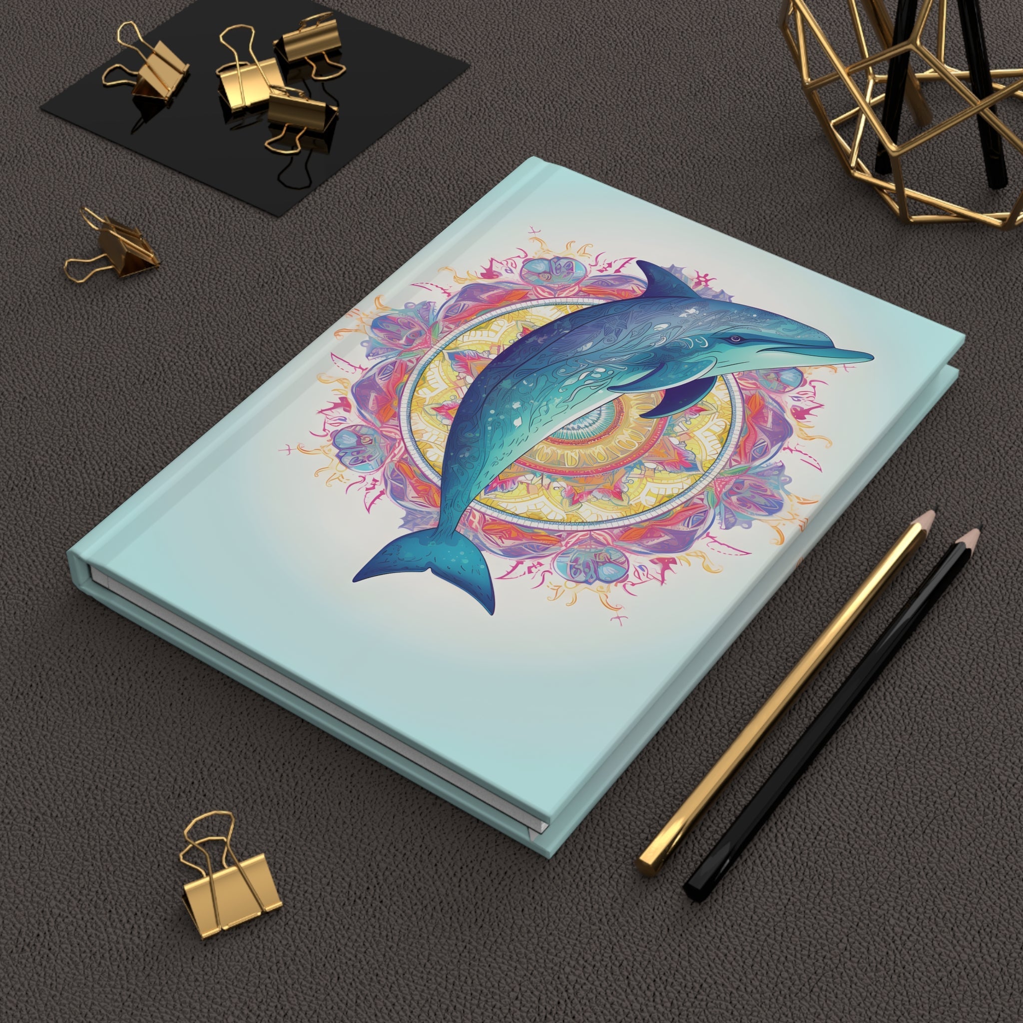 Sacred Dolphin Hardcover Journal (Back to School / Gratitude / Manifesting Journal) - FNKY ROOSTER DESIGNS