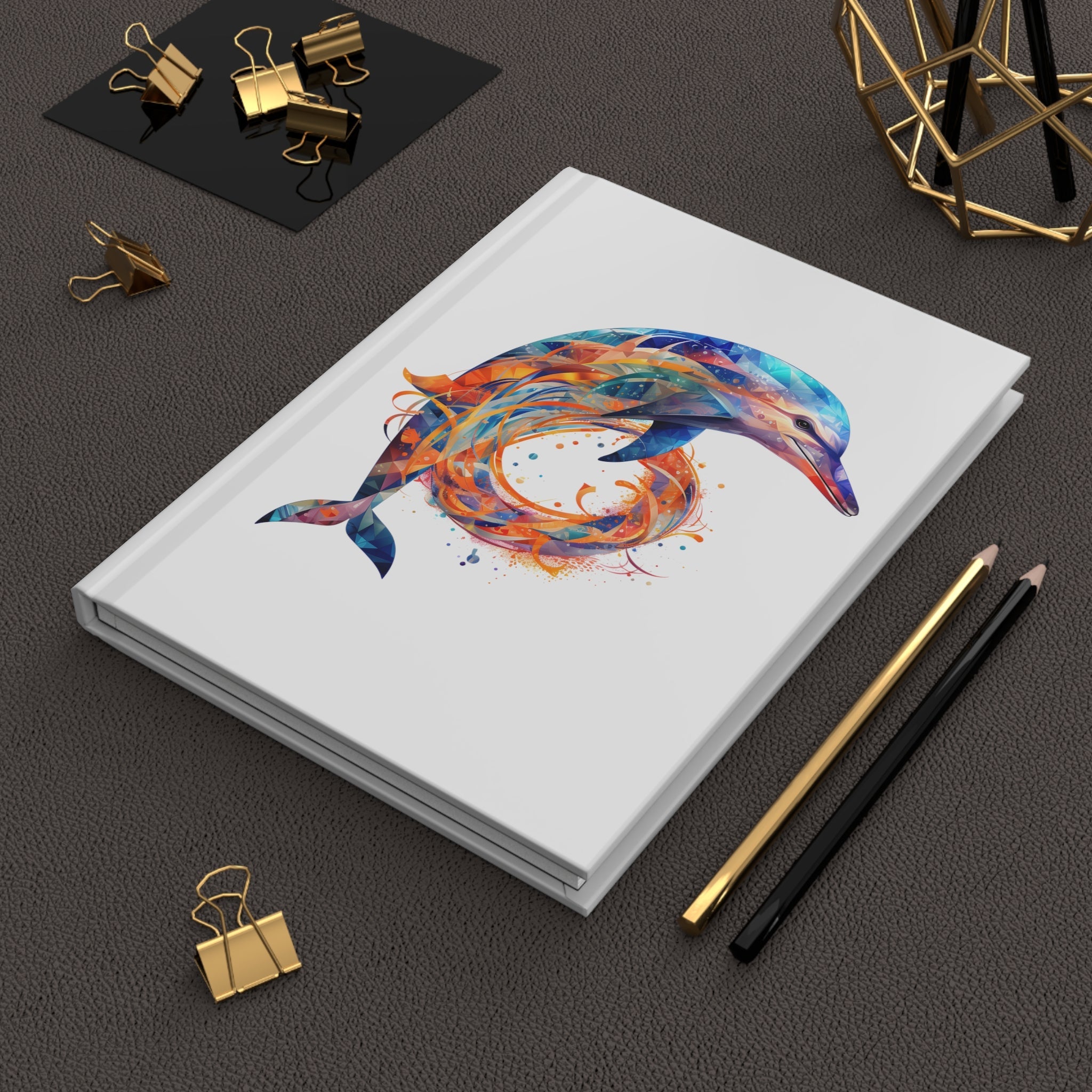 Sacred Dolphin Hardcover Journal (Back to School / Gratitude / Manifesting Journal) - FNKY ROOSTER DESIGNS