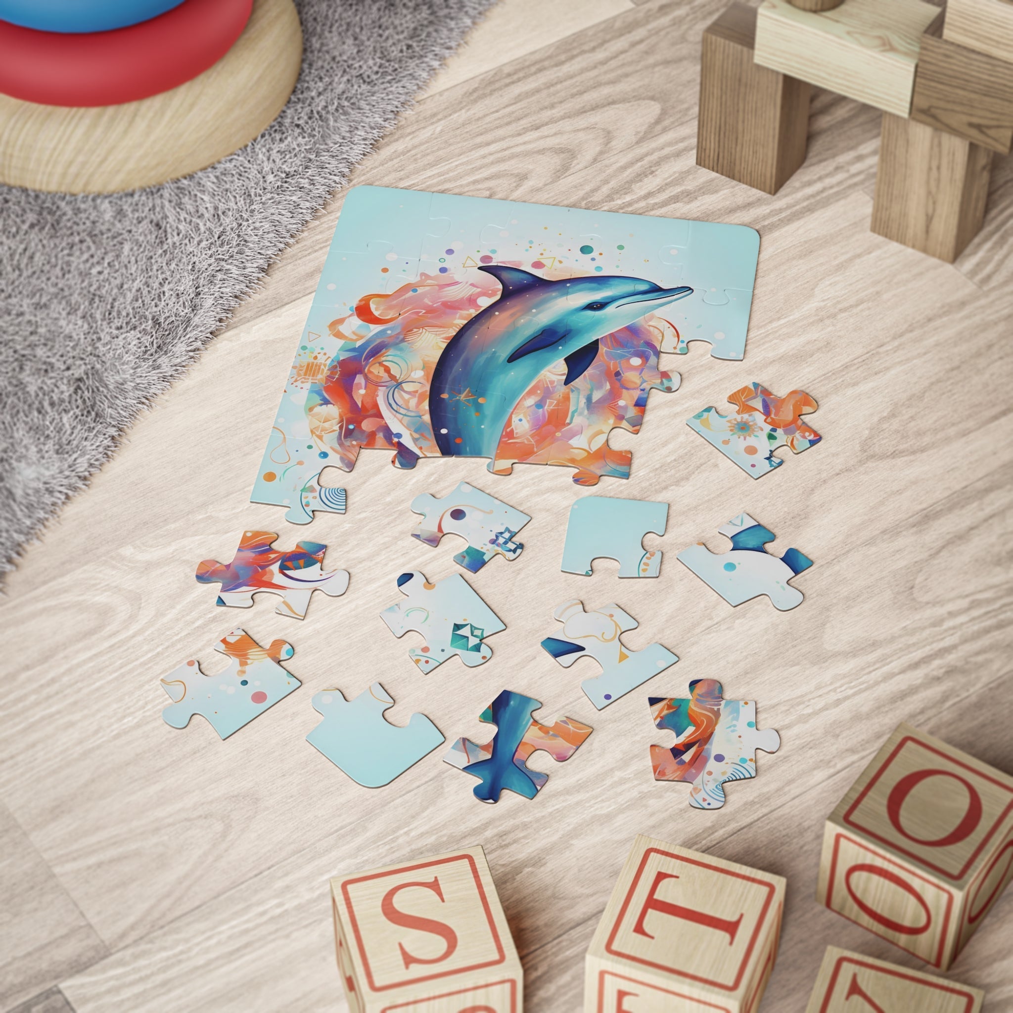 Sacred Dolphin Kids' Puzzle, 30 - Piece - FNKY ROOSTER DESIGNS