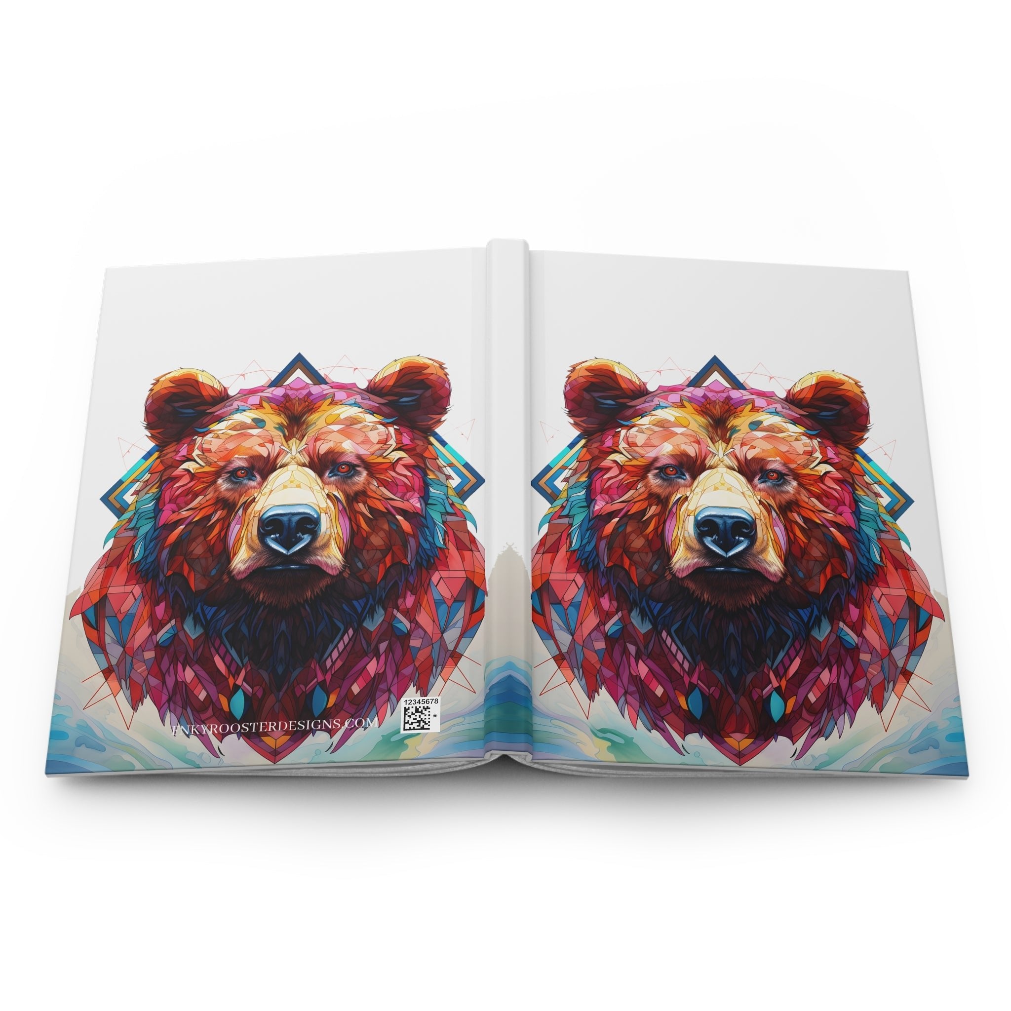 Sacred Geometric Bear Hardcover Journal (Back to School / Gratitude Journal / Manifesting Journal) - FNKY ROOSTER DESIGNS