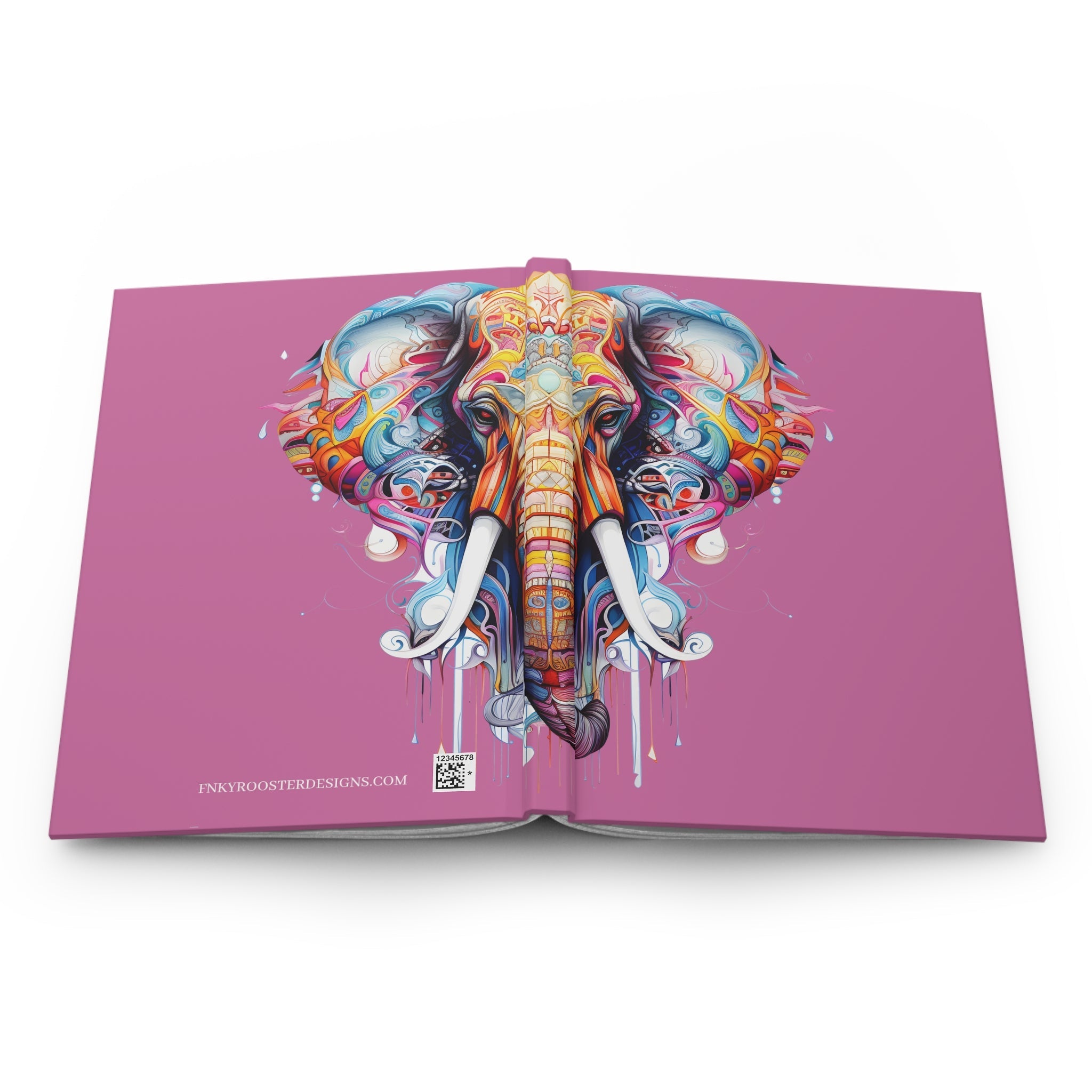 Sacred Geometric Elephant Hardcover Pink Journal (Back to School / Gratitude / Manifesting Journal) - FNKY ROOSTER DESIGNS