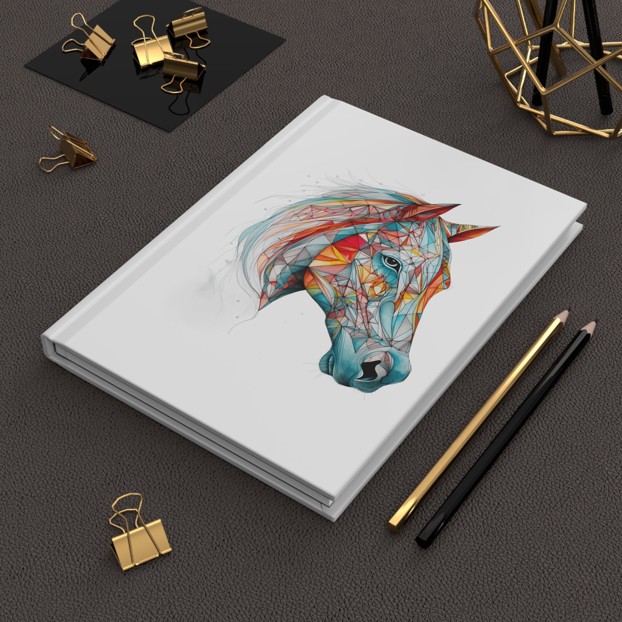 Sacred Geometric Horse Hardcover Journal (Back to School / Gratitude / Manifesting Journal) - FNKY ROOSTER DESIGNS