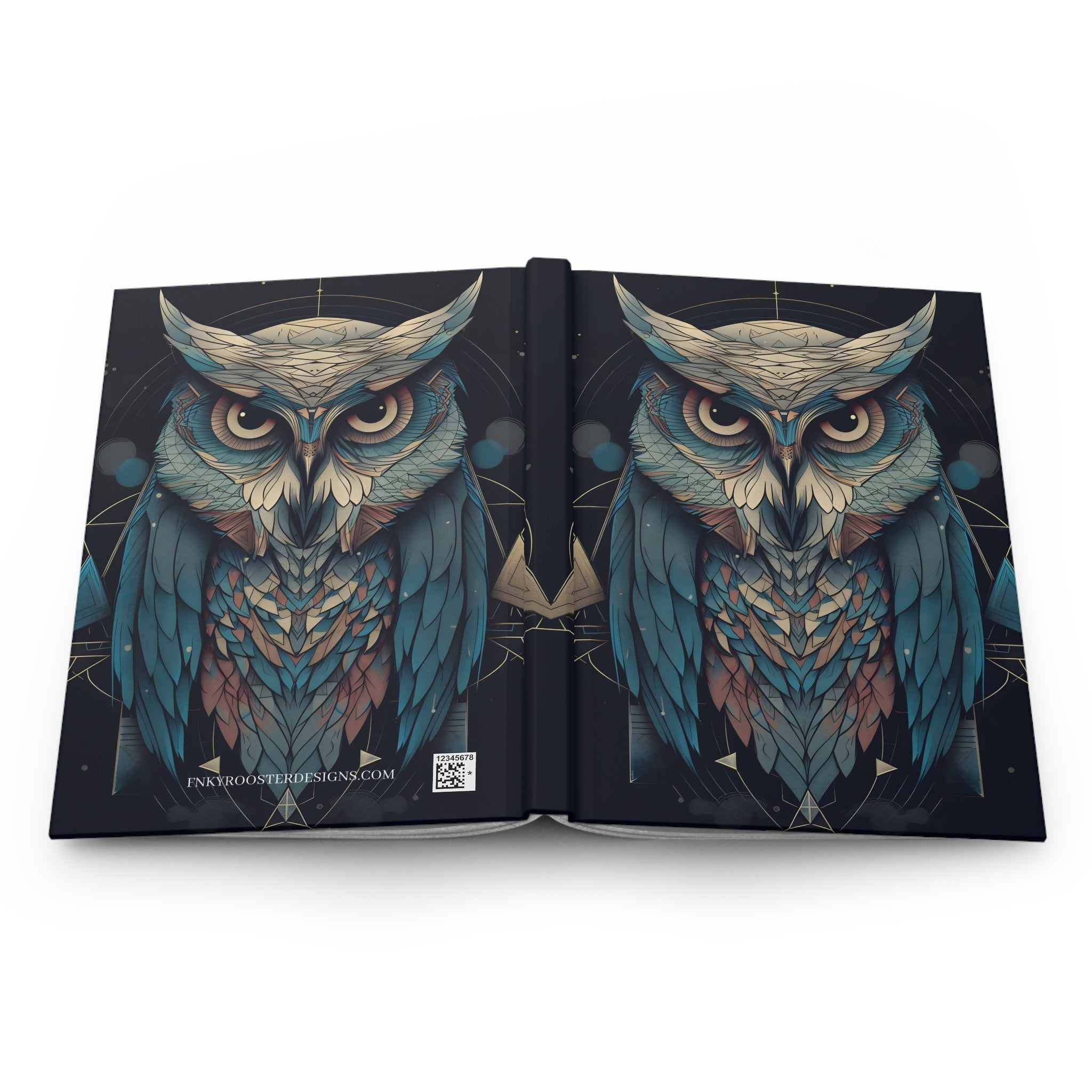 Sacred Geometric OWL Hardcover Journal (Back to School / Gratitude / Manifesting Journal) - FNKY ROOSTER DESIGNS
