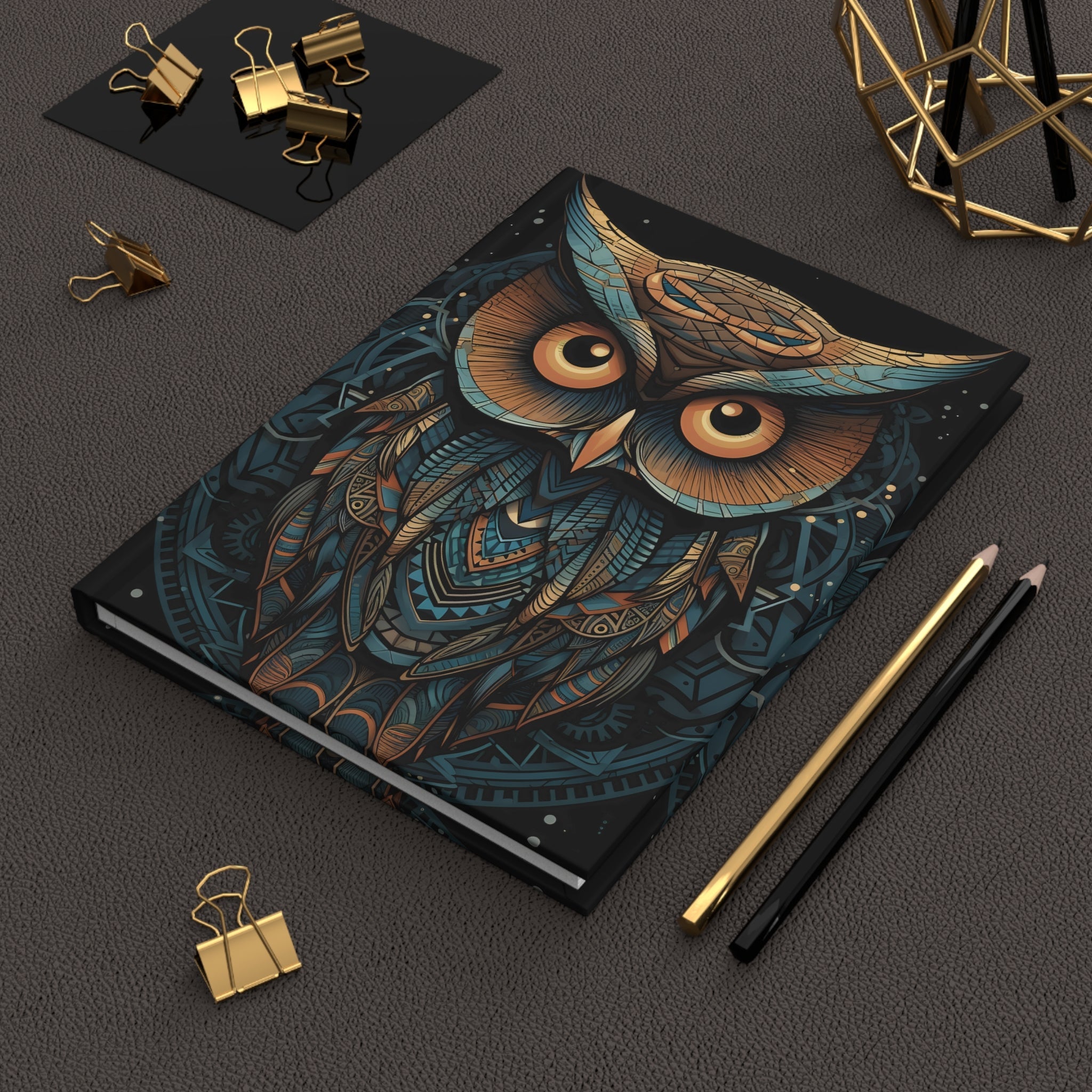 Sacred Geometric OWL Hardcover Journal (Back to School / Gratitude / Manifesting Journal) - FNKY ROOSTER DESIGNS