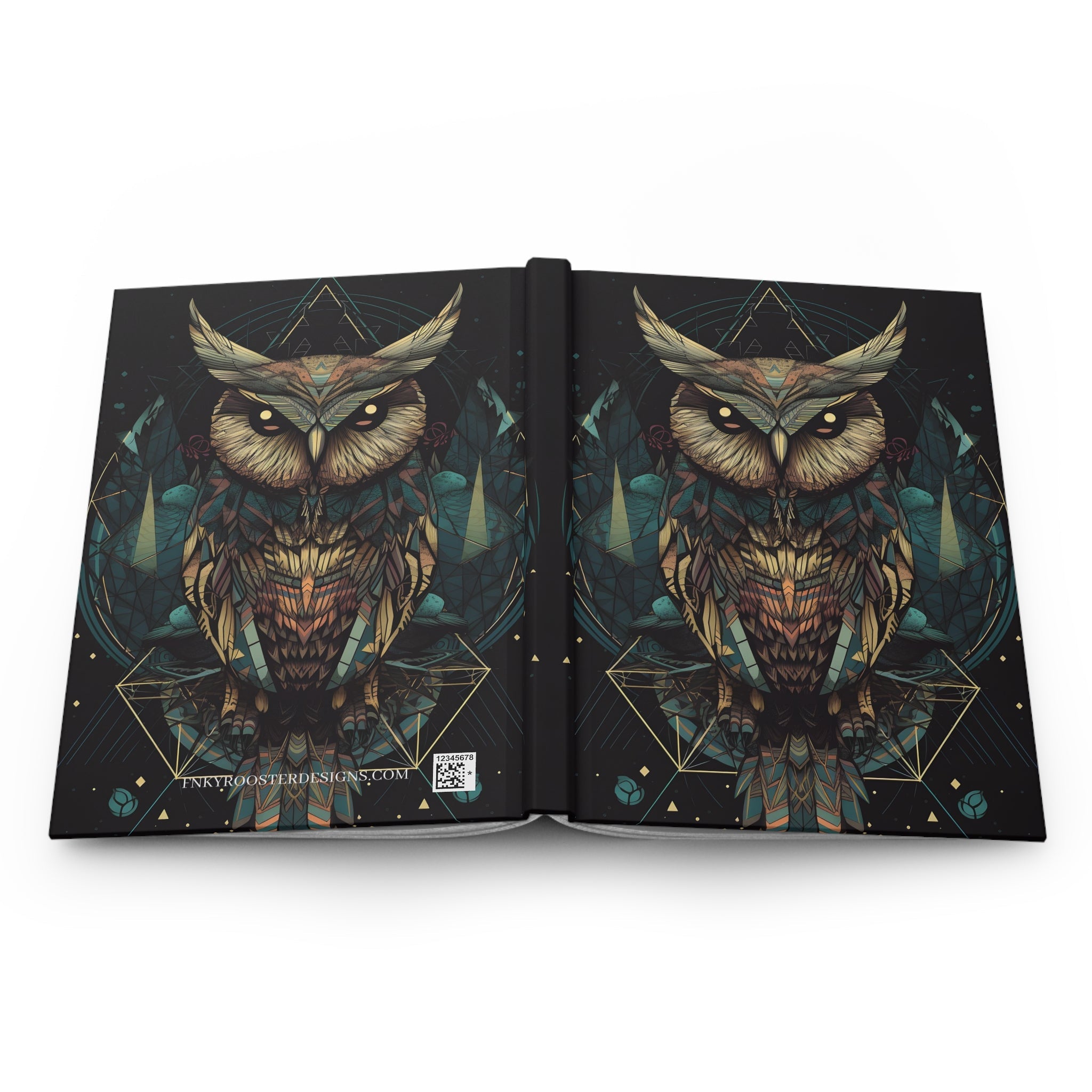 Sacred Geometric OWL Hardcover Journal (Back to School / Gratitude / Manifesting Journal) - FNKY ROOSTER DESIGNS