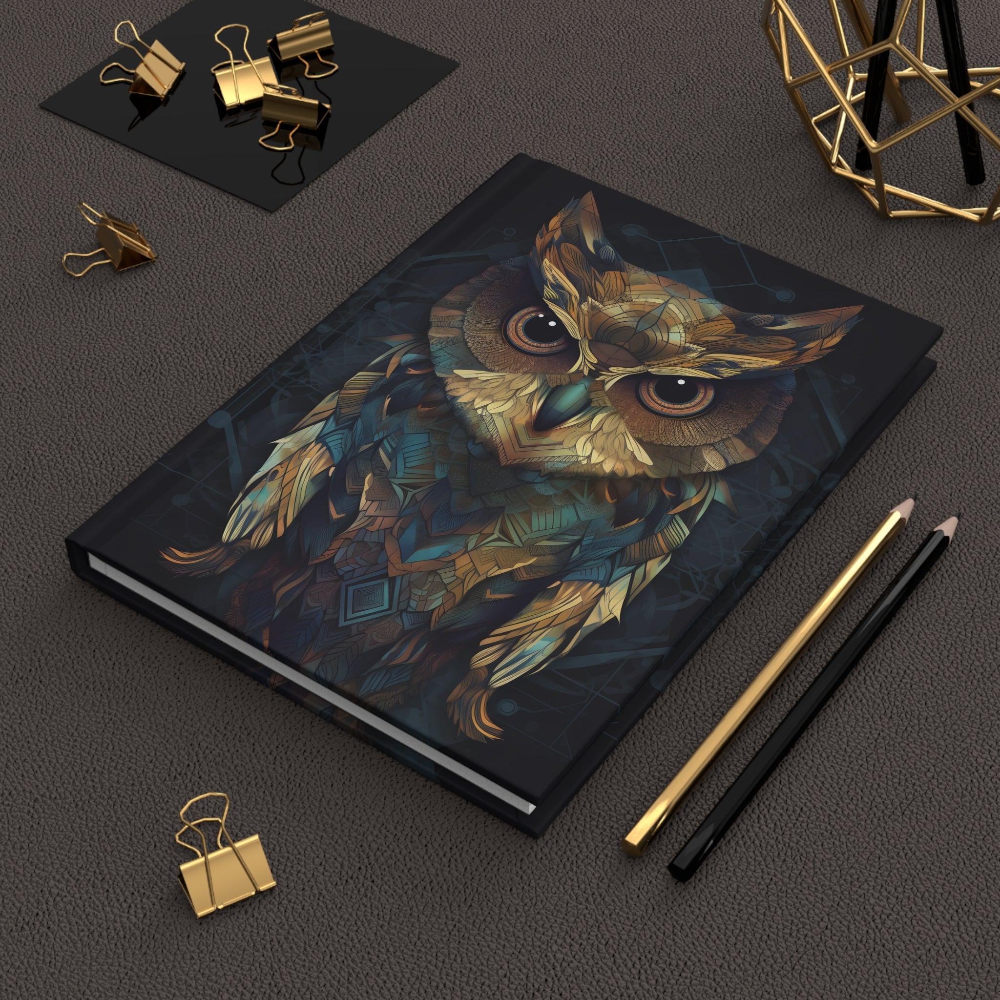 Sacred Geometric OWL Hardcover Journal (Back to School / Gratitude / Manifesting Journal) - FNKY ROOSTER DESIGNS