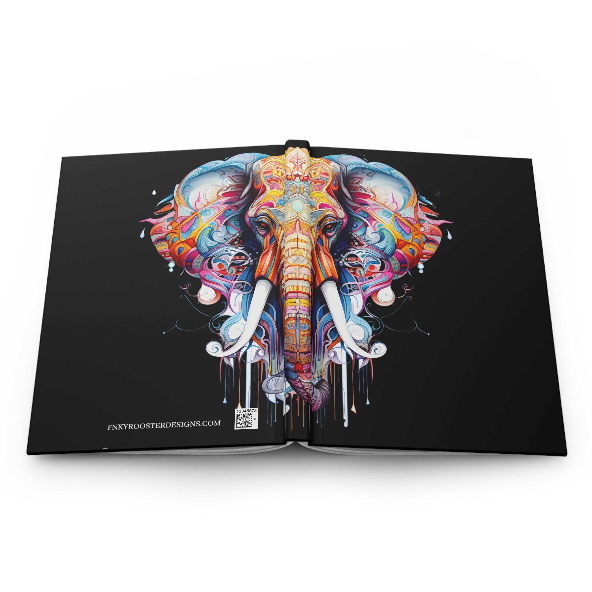 Sacred Holi Elephant Hardcover Black Journal (Back to School / Gratitude / Manifesting Journal) - FNKY ROOSTER DESIGNS