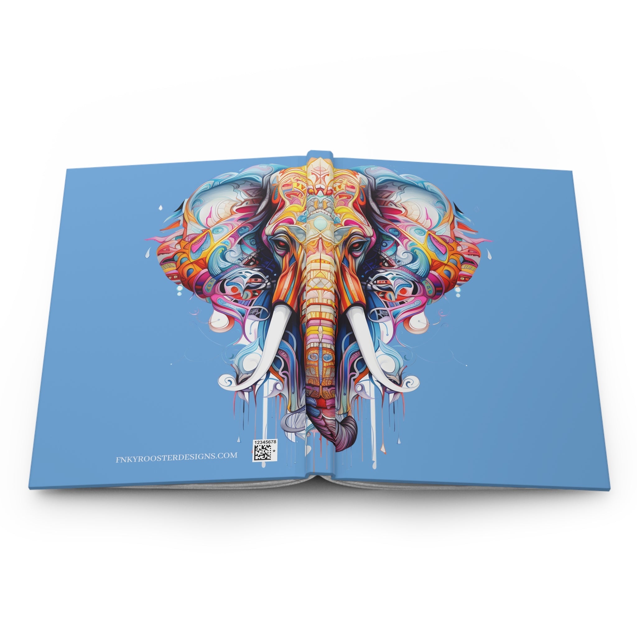 Sacred Holi Elephant Hardcover Blue Journal (Back to School / Gratitude / Manifesting Journal) - FNKY ROOSTER DESIGNS