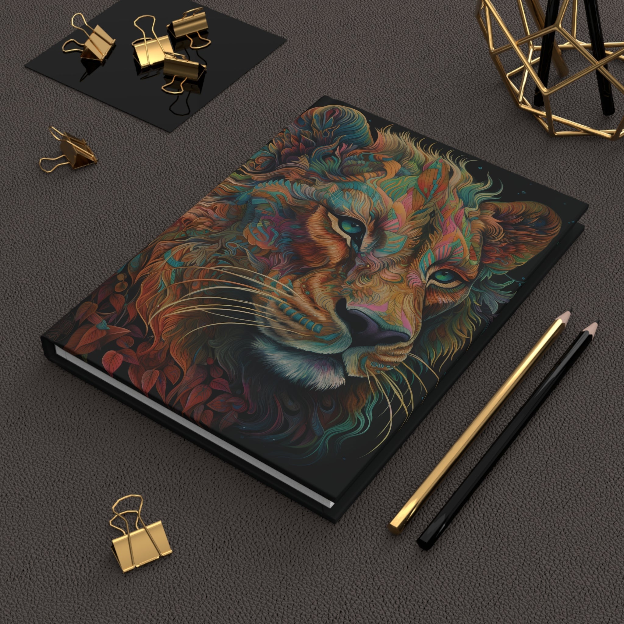 Sacred Lion Hardcover Journal (Back to School / Gratitude / Manifesting Journal) - FNKY ROOSTER DESIGNS