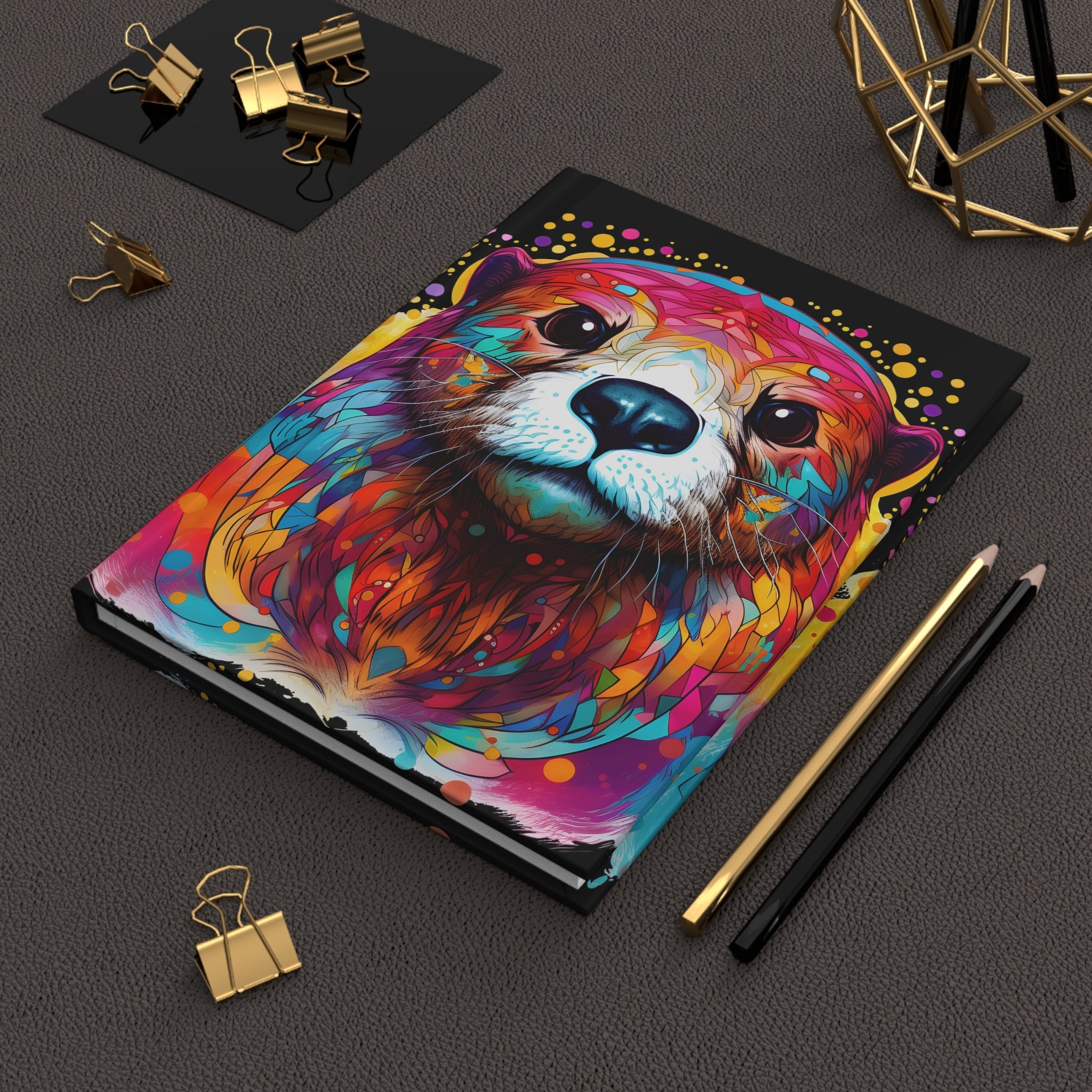 Sacred Otter Black Hardcover Journal (Back to School / Gratitude / Manifesting Journal) - FNKY ROOSTER DESIGNS