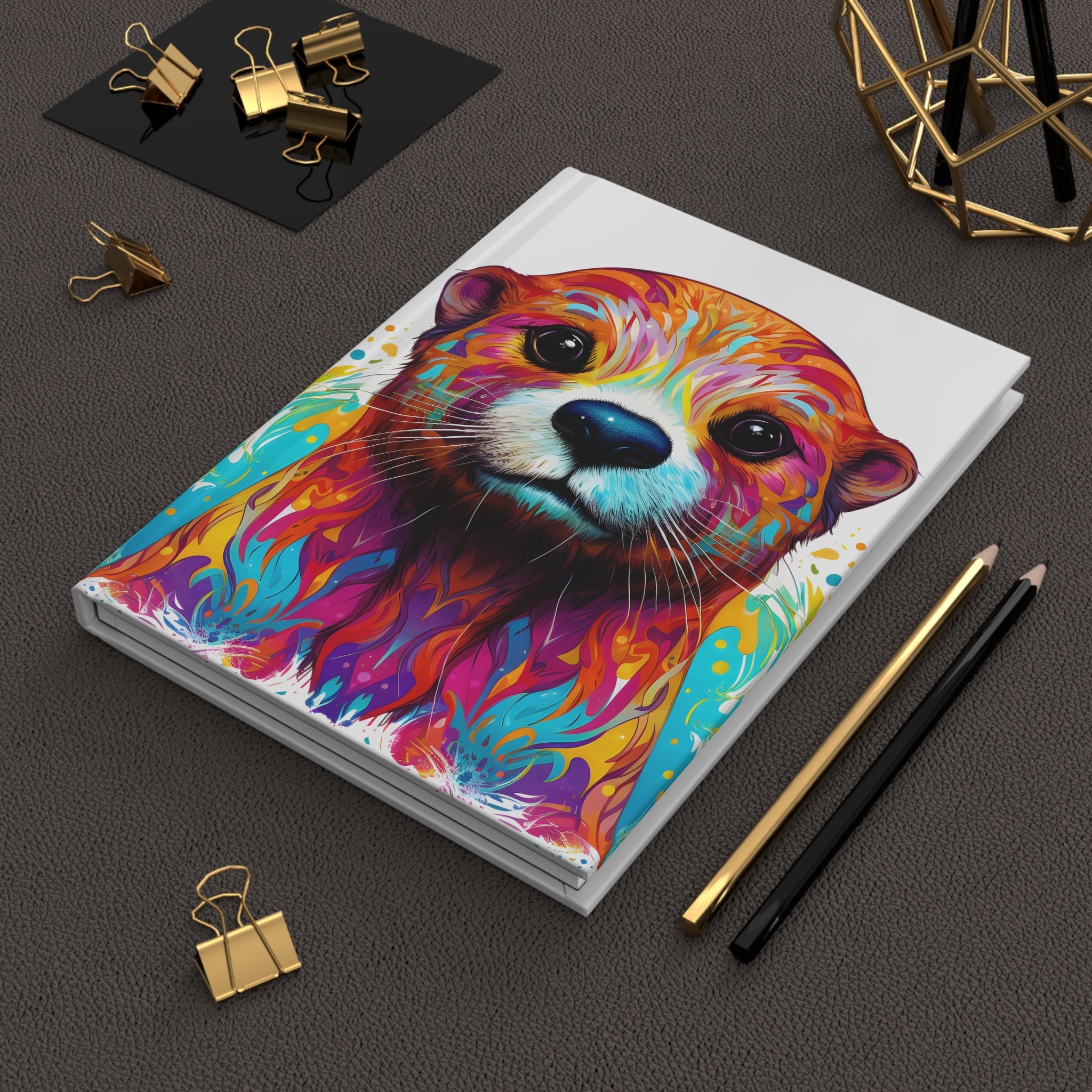 Sacred Otter Black Hardcover Journal (Back to School / Gratitude / Manifesting Journal) - FNKY ROOSTER DESIGNS