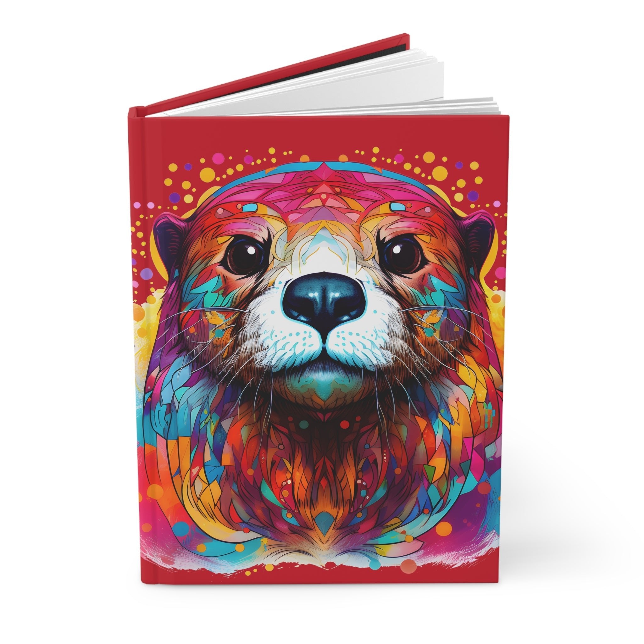 Sacred Otter Dark Red Hardcover Journal (Back to School / Gratitude / Manifesting Journal) - FNKY ROOSTER DESIGNS