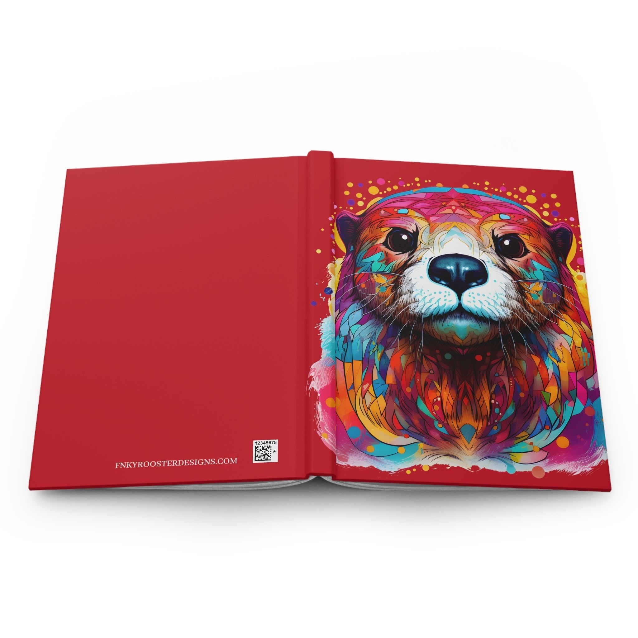 Sacred Otter Dark Red Hardcover Journal (Back to School / Gratitude / Manifesting Journal) - FNKY ROOSTER DESIGNS