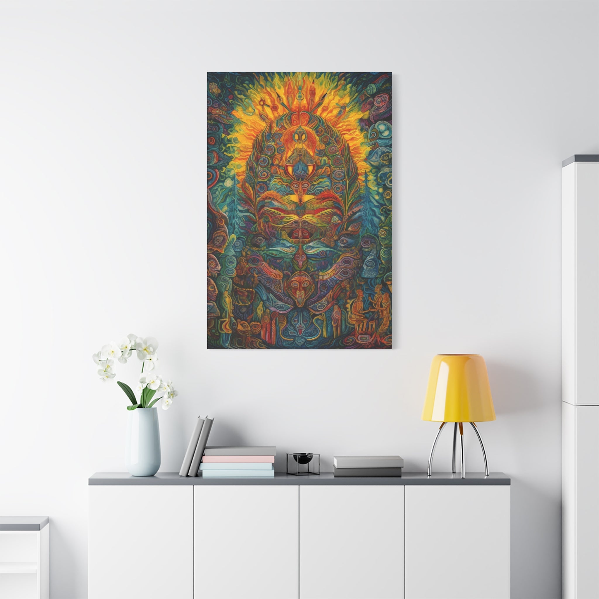 Sacred Vision Canvas Print Peruvian Art Inspired - Spiritual Wall Art Canvas Stretched, 1.25'' (Series 2) - FNKY ROOSTER DESIGNS