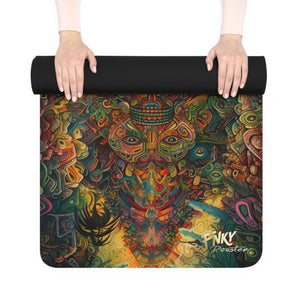 Sacred Visions Rubber Yoga Mat - FNKY ROOSTER DESIGNS