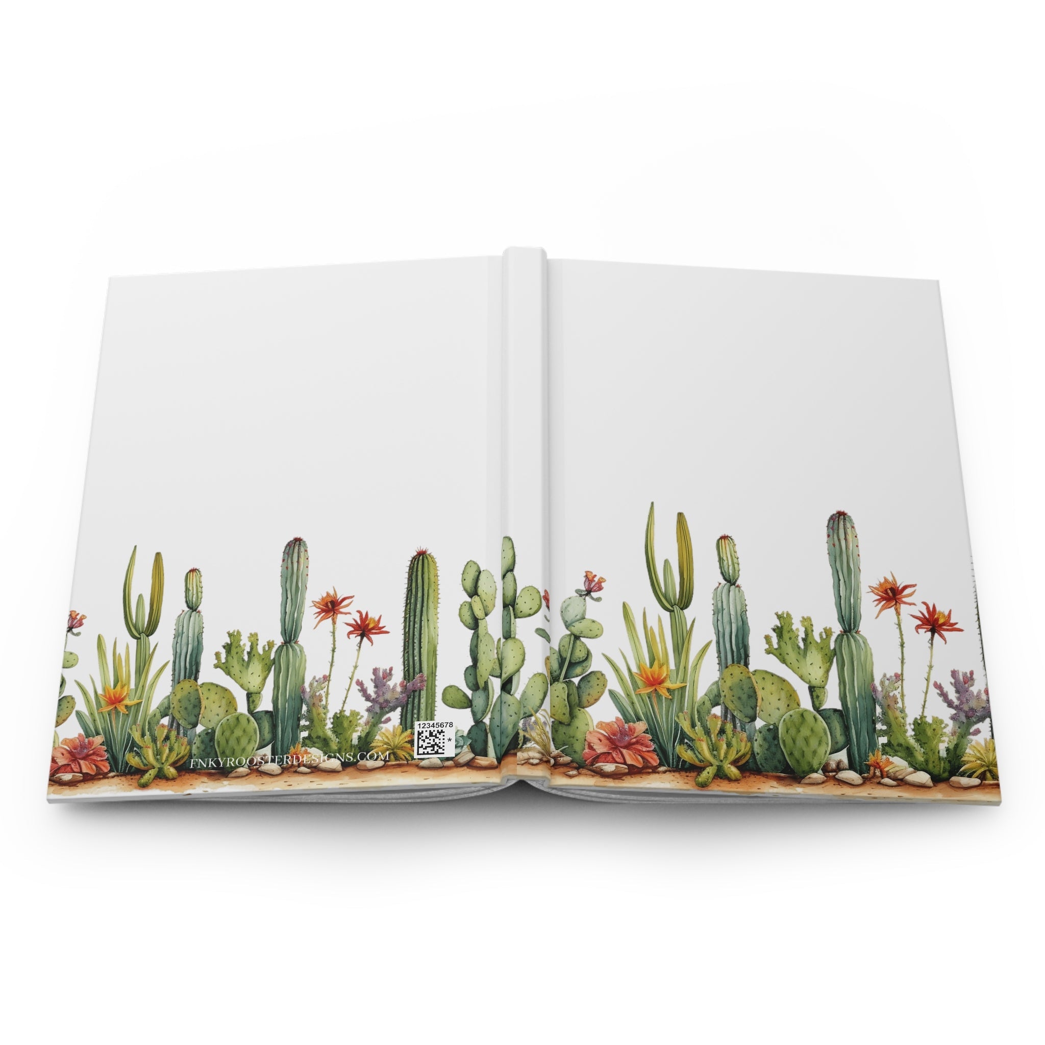 Serene Cactus Oasis Hardcover Journal (Back to School / Gratitude / Manifesting Journal) - FNKY ROOSTER DESIGNS