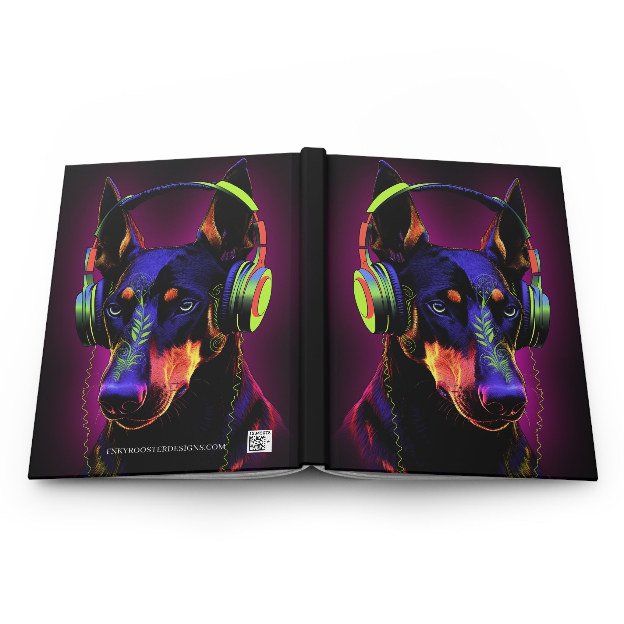 Tribal Doberman Alley Edge Hardcover Journal Great gift for Dog Lovers (Back to School / Gratitude / Manifesting Journal) - FNKY ROOSTER DESIGNS