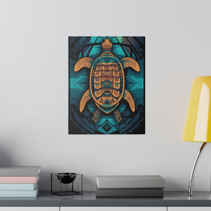 Tribal Sea Turtle Canvas Art .75" Canvas | 100% Cotton | Finely Textured | Wall Decor | Home Accent | Indoor Artwork | High - Quality Print | - FNKY ROOSTER DESIGNS