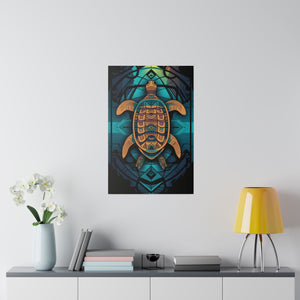 Tribal Sea Turtle Canvas Art .75" Canvas | 100% Cotton | Finely Textured | Wall Decor | Home Accent | Indoor Artwork | High - Quality Print | - FNKY ROOSTER DESIGNS