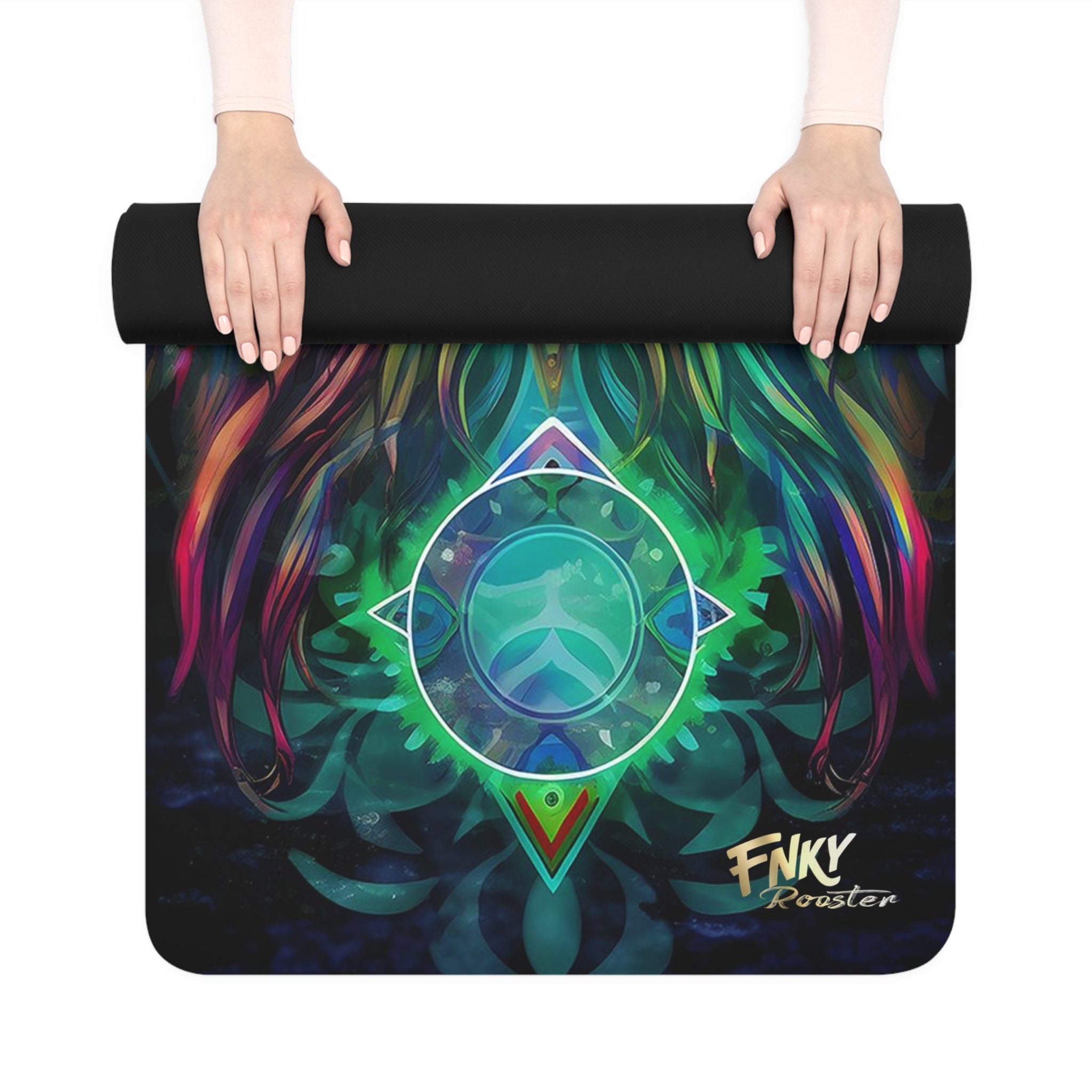 Zodiac - Inspired Lion Yoga Mat – Perfect for Vinyasa, Ashtanga, Pilates & Home Workouts – One Size, Microfiber Suede Top, Non - Slip Rubber Bottom - FNKY ROOSTER DESIGNS