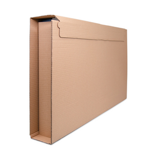 a closed cardboard box on a white background