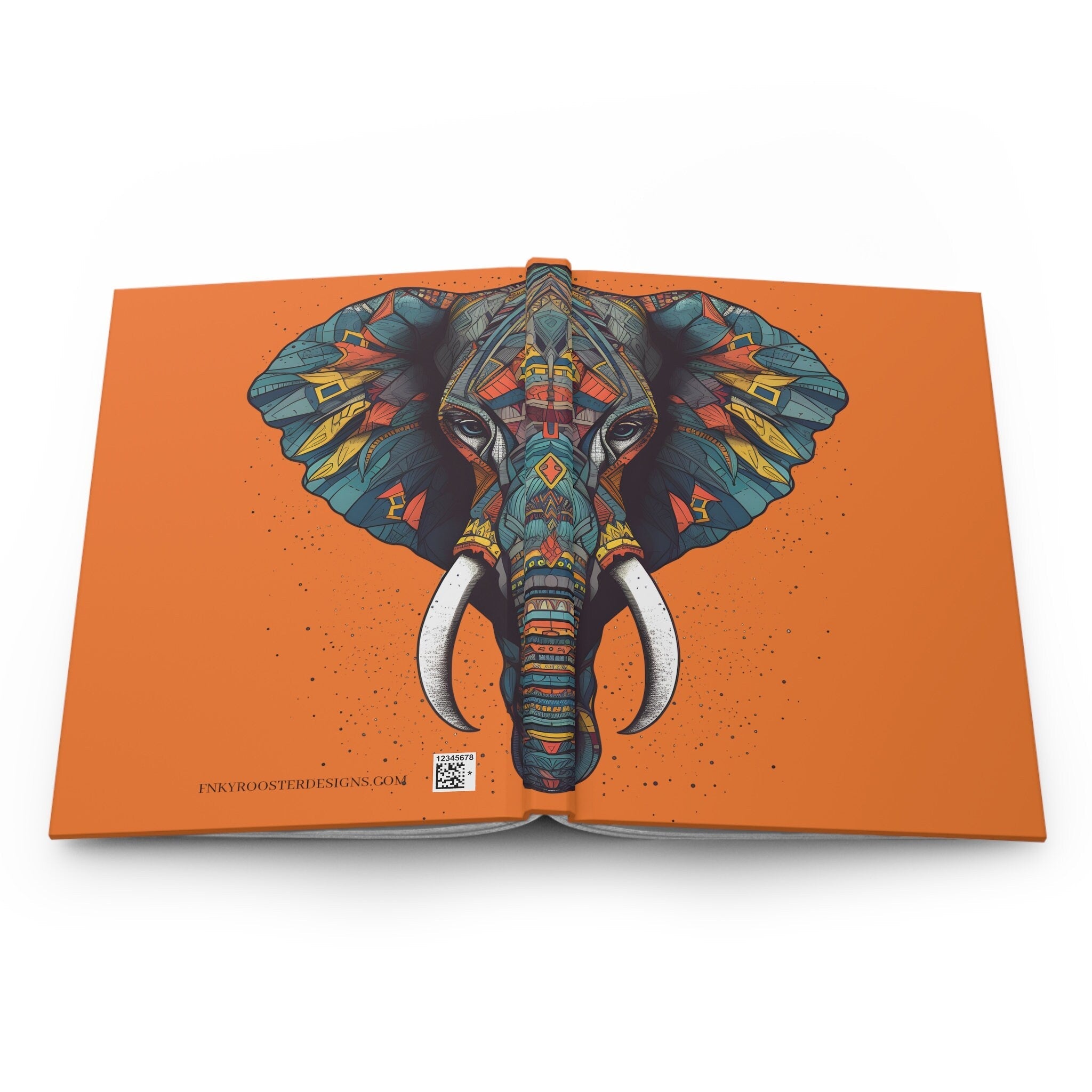 Tribal Elephant Hardcover Journal Great Gift Idea (Back to School / Gratitude / Manifesting Journal) - FNKY ROOSTER DESIGNS